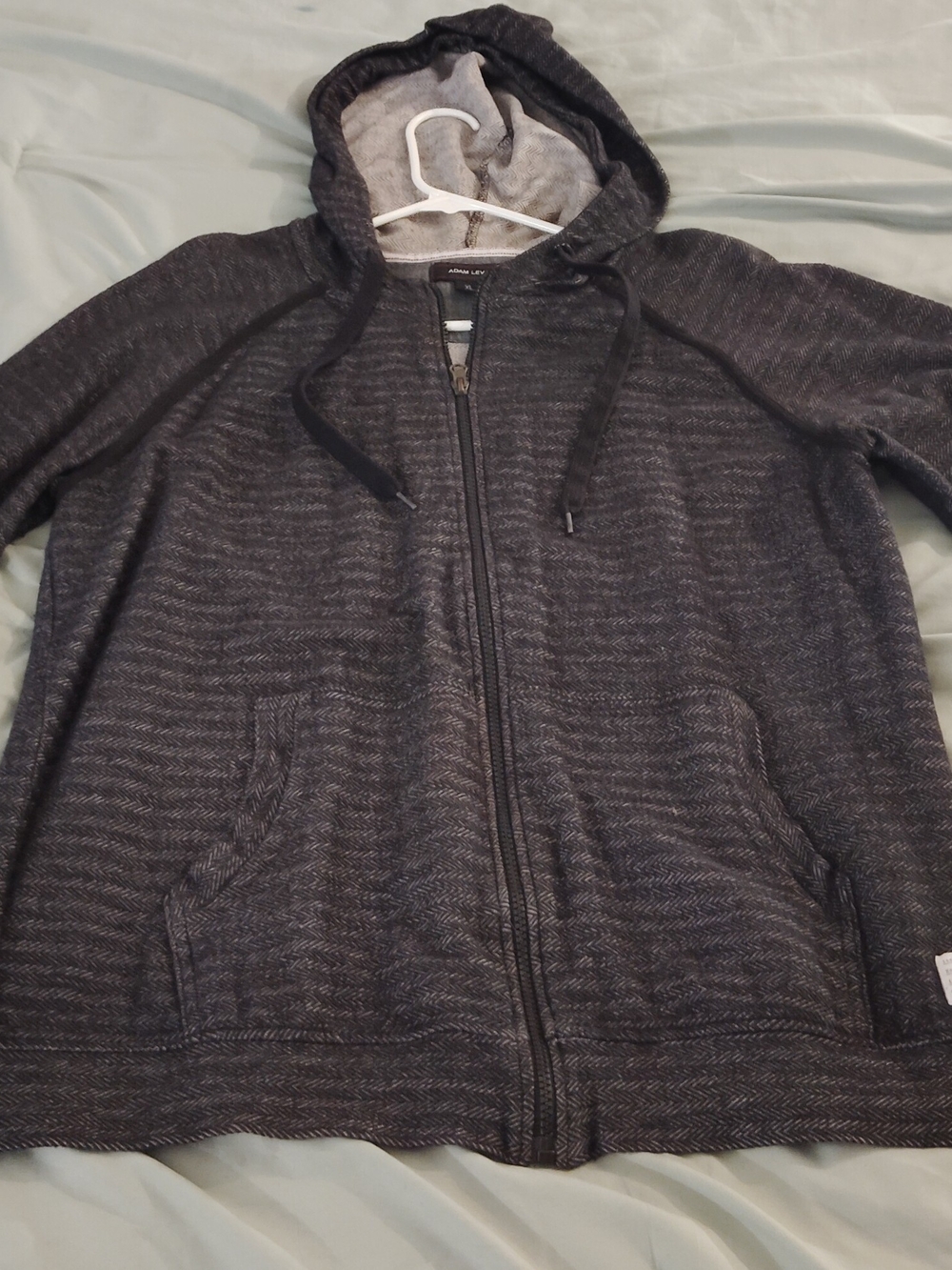 Adam Levine Collection Men's Hooded Zip Jacket - Dark Gray